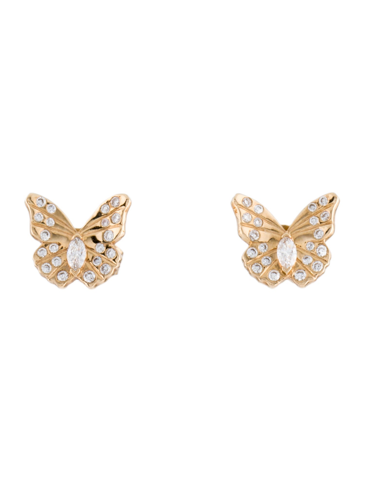 Brilliant Earth 14K Lab-Grown Diamond Logan Hollowell Flutter Stud Earrings